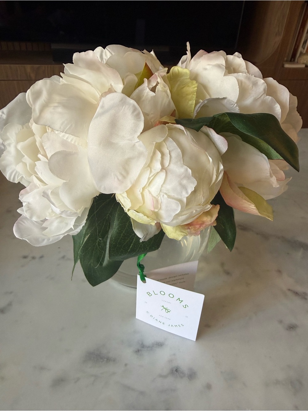bloom Cream and Soft Pink Faux Peony Arrangement